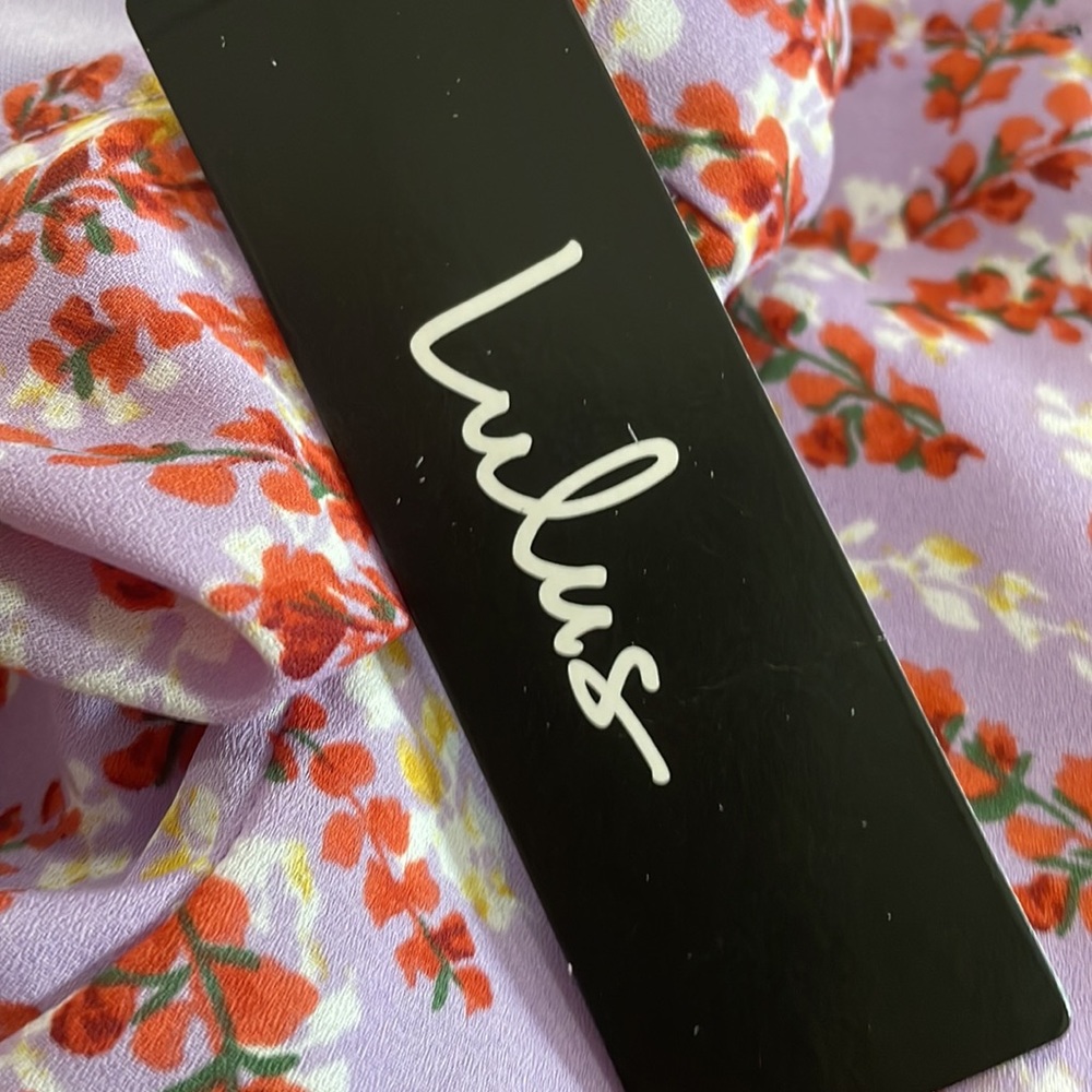 NWT Lulu’s Brynne Red and Lavender Floral Print Dress - Picture 11 of 11